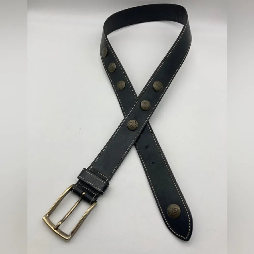 El Caballo Black Leather Men’s Belt Size 85-40,5”/39” Made in Italy